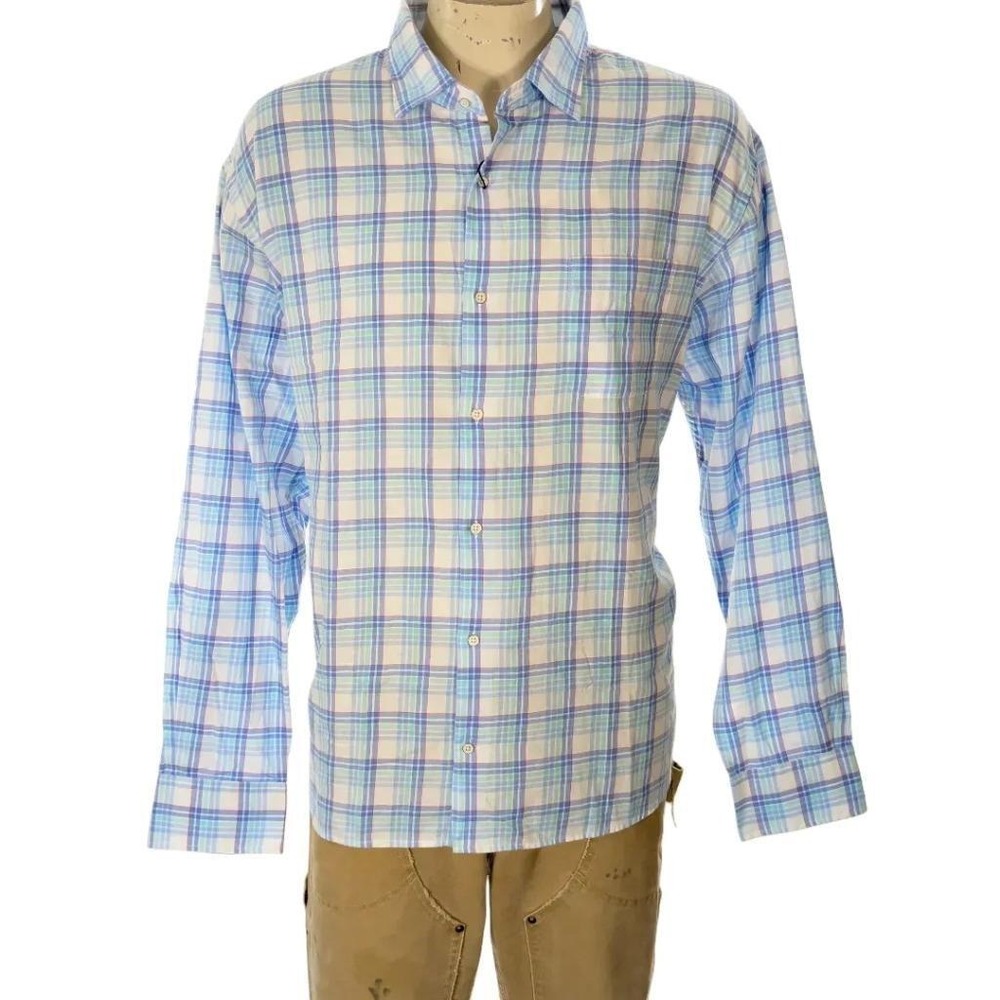 Peter Millar Crown Summer Soft Plaid Cotton Button Down Shirt Sz XXL NWT $160